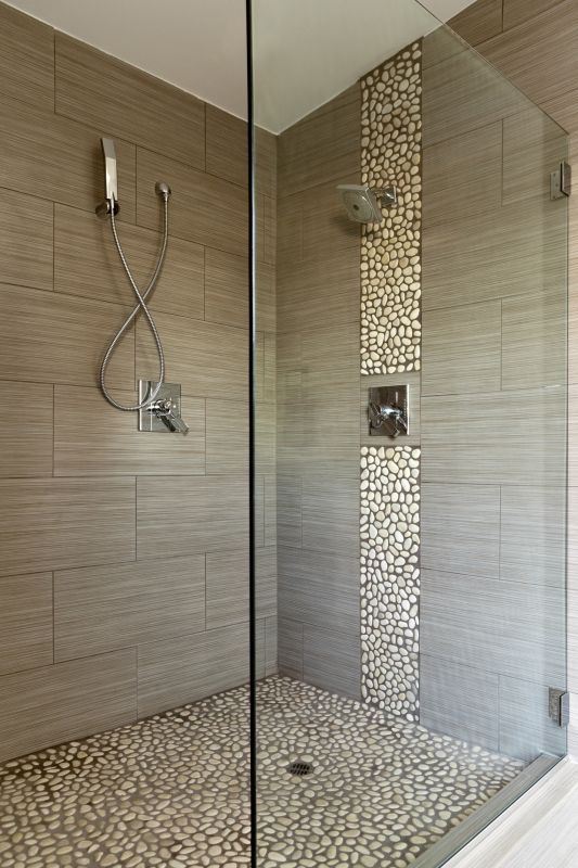 Open Shower with Pebble Floor
